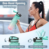 32OZ Motivational Fitness Sport Water Bottle With Time Maker Fast Flow Non-Toxic BPA Free Wide Mouth Water Bottle