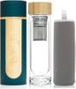 Custom 400Ml Glass Drinking Bottle Water Bottle With Bamboo Lid Direct Drinking