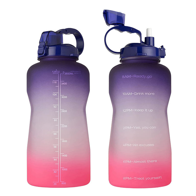 64 oz Water Bottle with Time Marker to Drink Half Gallon Motivational Water Bottle with Straw and Handle Large BPA Free Bottle