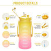 Large 1 Gallon Motivational Water Bottle with Paracord Handle & Removable Straw Leakproof Tritan BPA Free Fitness Sports Bottle