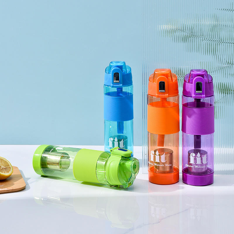 2024 New Product BPA Free Plastic Alkaline Hydrogen Sports Water Bottle with Stainless Steel Filter