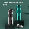 500ml BPA FREE PLASTIC Water Bottle Press the Button Pop-up Flip Lid Tritan Bottle Filter Portable Water Filter Bottle