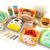 Customized Design Toddler Baby Kid Feeding Cartoon Bamboo Fiber Dinnerware Sets Dishwasher Safe Plate Bowl Cup Spoon Fork Set
