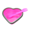 Silicone Bento Container BPA Free Food Storage Organizer Leakproof Heart Shape Lunch Box With Fork and Spoon