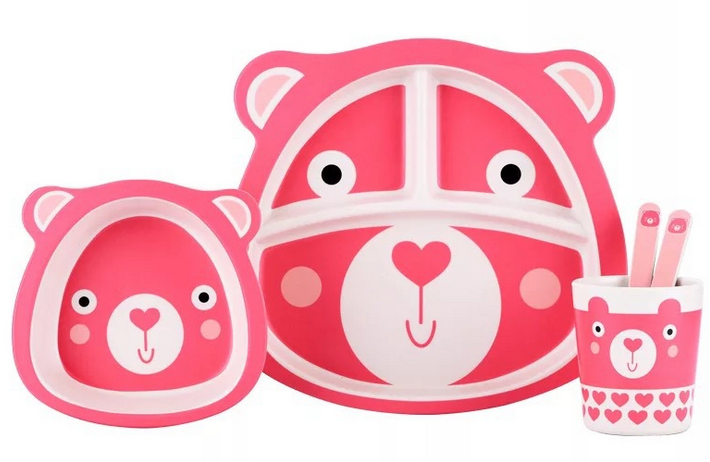 BPA Free Biodegradable Children Bamboo Fiber Dinner Set
