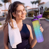 32 Oz 1 Liter 1000ml Hot Sale Motivational Water Bottle With Time Marker Plastic Sleeve Gym Fitness Sports