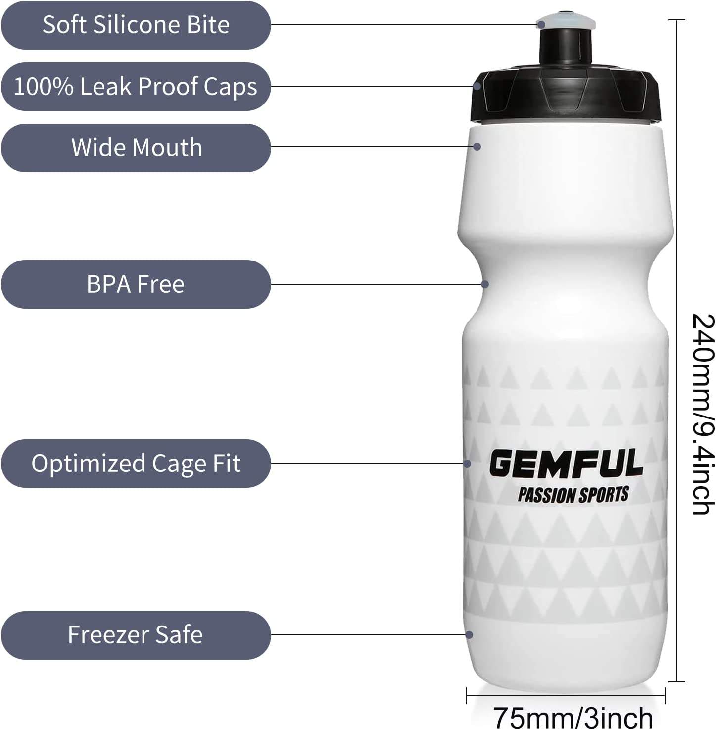 750ml 25oz Logo Custom Gym Bottle Protein Shaker Athletic Plastic Water Bottle Bicycle Light Reusable Plastic Water Bottle