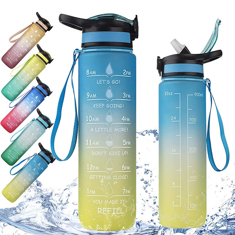Customized 600ml 20 OZ 1000ml 34oz 1L 2019 Hot Product Tritan Sport BPA Free Plastic Frosted Water Bottle
