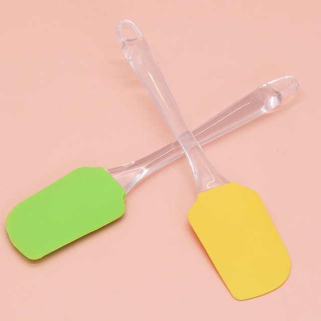 Heat Resistant Baking Pastry Cake Tools Non Stick Butter Silicone Spatula With Transparent Handle