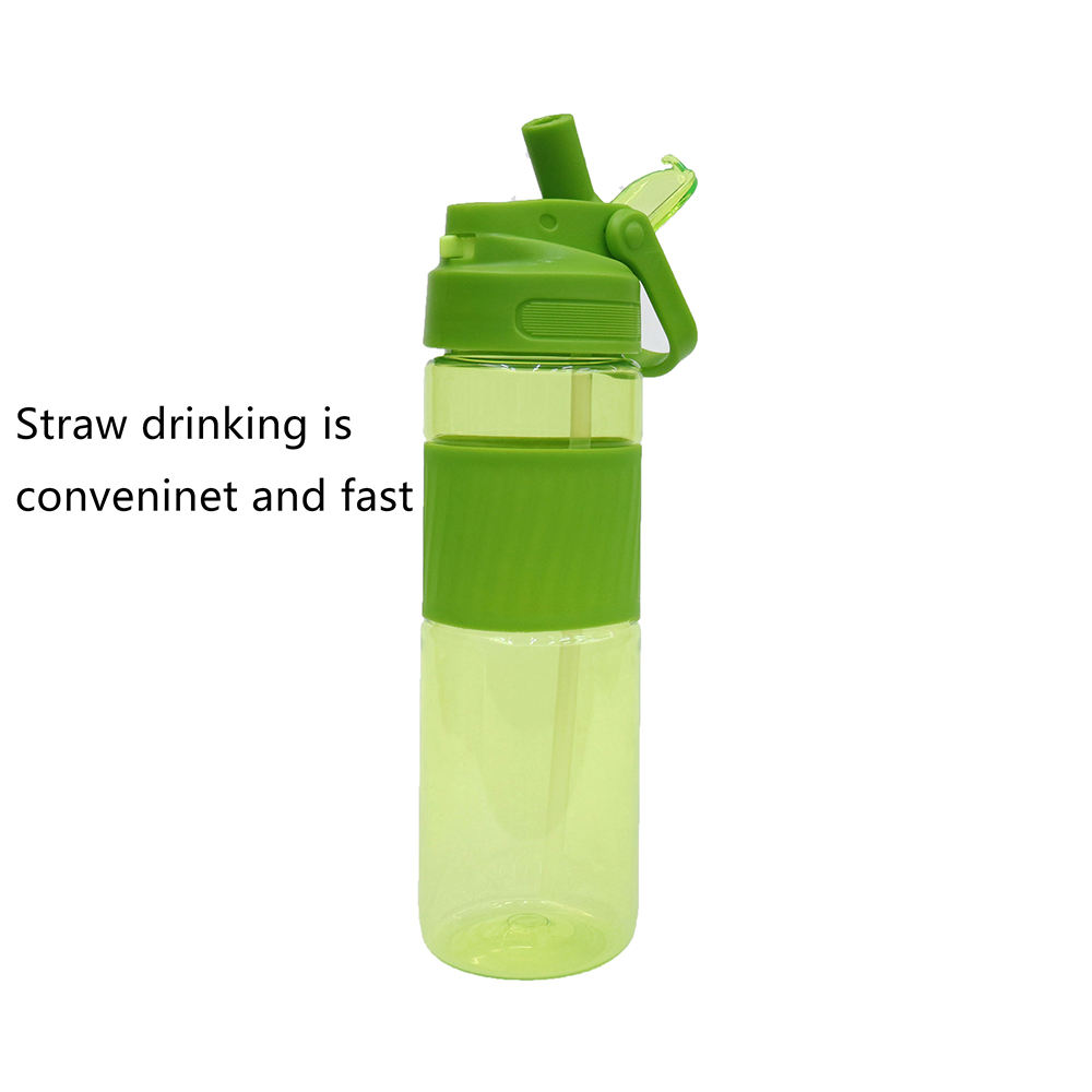 Wholesale 700Ml Custom Wide Mouth Water Drink Bottle Transparent Bottles With Straw Sleeve Handle
