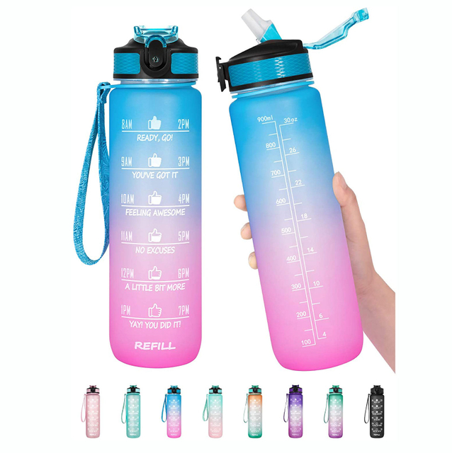 Custom logo and Color BPA-Free Big 32 oz Plastic Sport Water Bottle