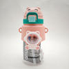 680Ml Leakproof Portable Wide Mouth Children'S Kids Kawaii Cute Plastic Water Bottle With Straw Strap