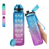 Custom 1L Sport Water Bottle with Time Marker and Straw Lid Outdoor Gym Plastic Tritan Motivational Water Bottle