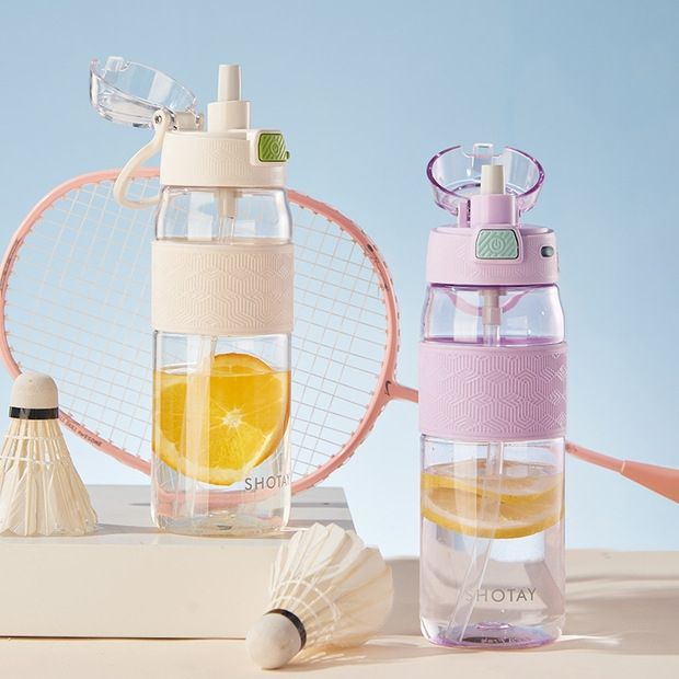 Wholesale Custom Logo 2024 800 Ml Sports Water Bottle Plastic Drinking Bottle With Straw