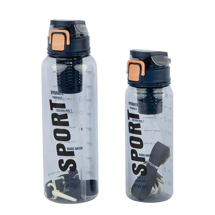 700ML Plastic Outdoor Gym Frosted Tritan Sports Water Bottle With One-Button Flip Lid and Tea Refuser