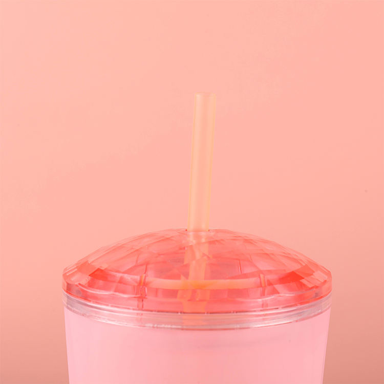 High Quality Customized 700Ml Nice Colorful Wide Mouth Plastic Tumbler Tumblers With Lids Straw