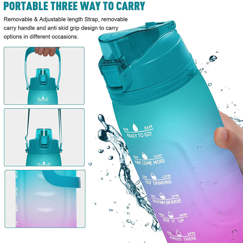 1 Gallon Water Bottle With Time Marker Motivational One Gallon Water Bottle With Straw