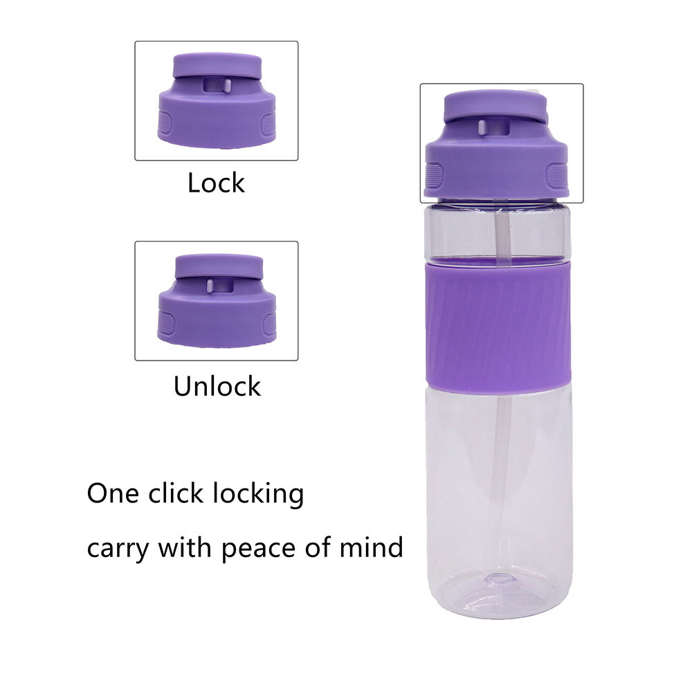 Hot Sell 700Ml Leakproof Transparent Reusable Water Drink Bottle Plastic With Silicone Sleeve