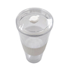High Quality 710Ml Outdoor Travel Wide Mouth Clear Reusable Drink Tumbler With Rubber Sleeve Straw