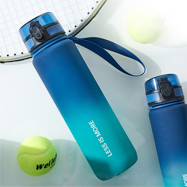 Custom Sports Plastic Triatn BPA Free 32oz Small Mouth Drinking Water Bottle with Filter and Rope