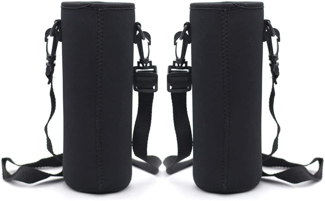 Water Bottle Carrier Insulated Neoprene Water Bottle Holder Bag Pouch Cover 32 oz Adjustable Shoulder Strap Sleeve for Bottle