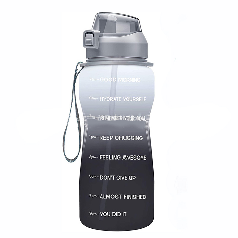 2022 64oz Half Gallon Motivational Water Bottle with Time Marker BPA Free Water Jug