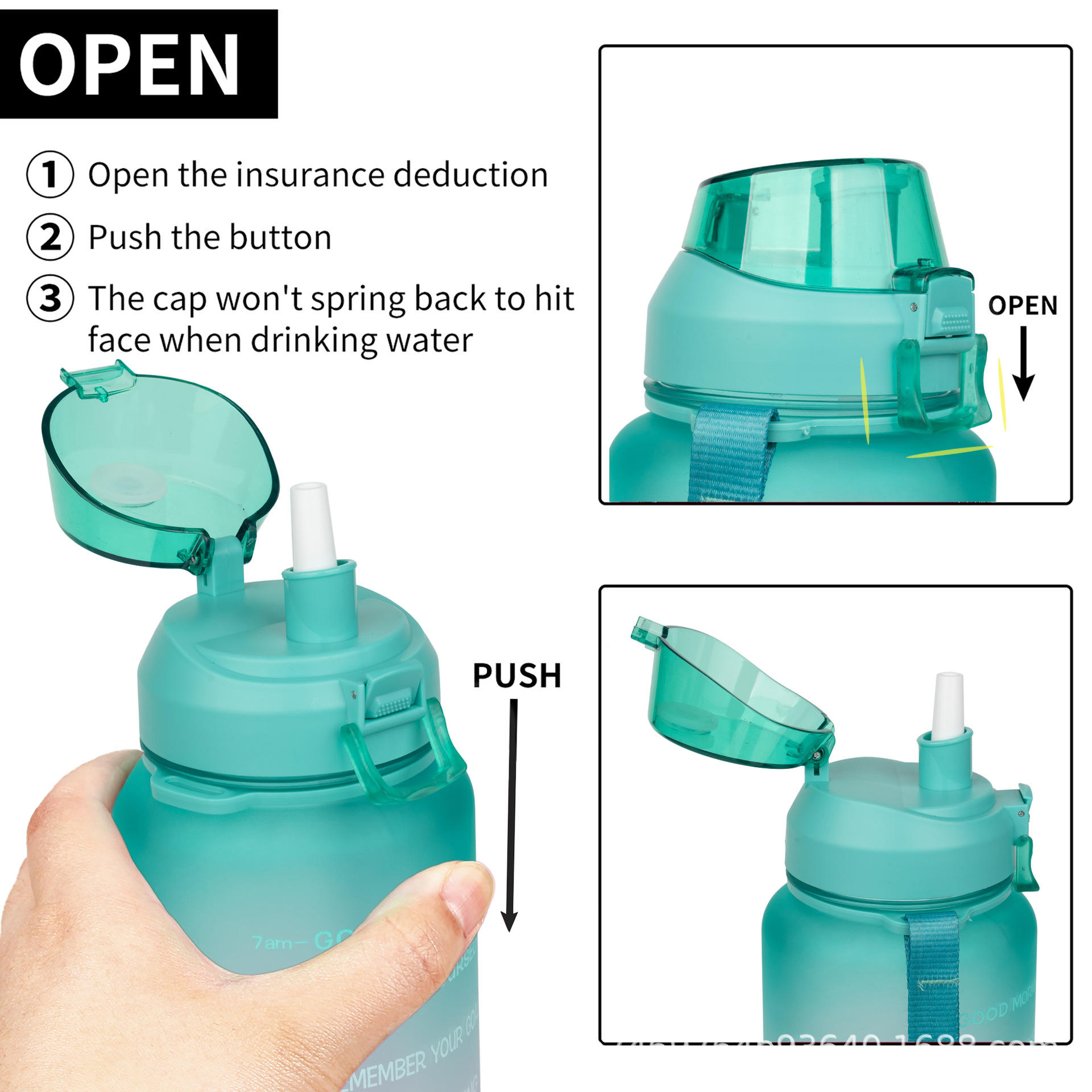 Half Gallon Water Bottle with Straw Half Gallon Water Jug Motivational Water Bottle 64 Ounce with Time Marker Large