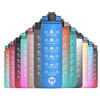 Hot Sale 32oz/1000ml BPA FREE Gradient Color Gym Fitness Sports Plastic Large Motivational Water Bottle with Time Marker