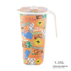 2024 Fashion Plastic Bamboo Fiber Water Drinking Jug With Side Handle