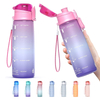 Factory Direct Supply Sport Equipment Drinking Bottle With Straw Lid Gradient Color Plastic Water Bottle