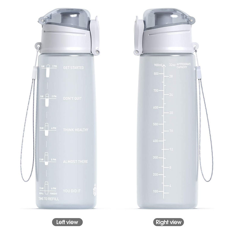 Factory Direct Supply Sport Equipment Drinking Bottle With Straw Lid Gradient Color Plastic Water Bottle