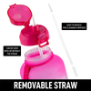 1 Gallon Motivational Water Bottle with Paracord Handle & Removable Straw - BPA Free Leakproof Water Jug with Time Marker