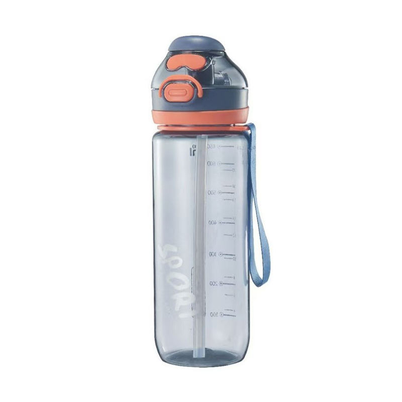 750Ml Graduated Leakproof School Clear Transparent Plastic Sports Water Bottles With Straw Rope