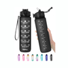 32oz Water Bottle with Time Marker Leakproof BPA Free Frosted Plastic Drinking Water Bottle with Straw