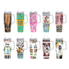 40oz Cartoon Print Tumbler Halloween Double Wall Vacuun Insulated Travel Car Mug Funny Gift Tumbler Cup with Lid and Straw
