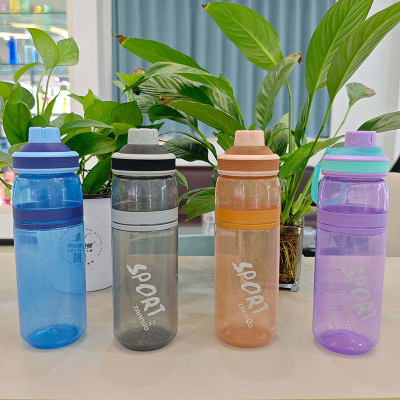 25oz 750ml Cups with pp BPA Free Portable Handle Plastic Water Bottle Outdoor Travel Sports Water Bottle with Screw Lid