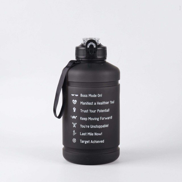 74oz Leak Proof Tritan Material BPA Free 2.2L Motivational Water Bottle with Straw & Big Handle