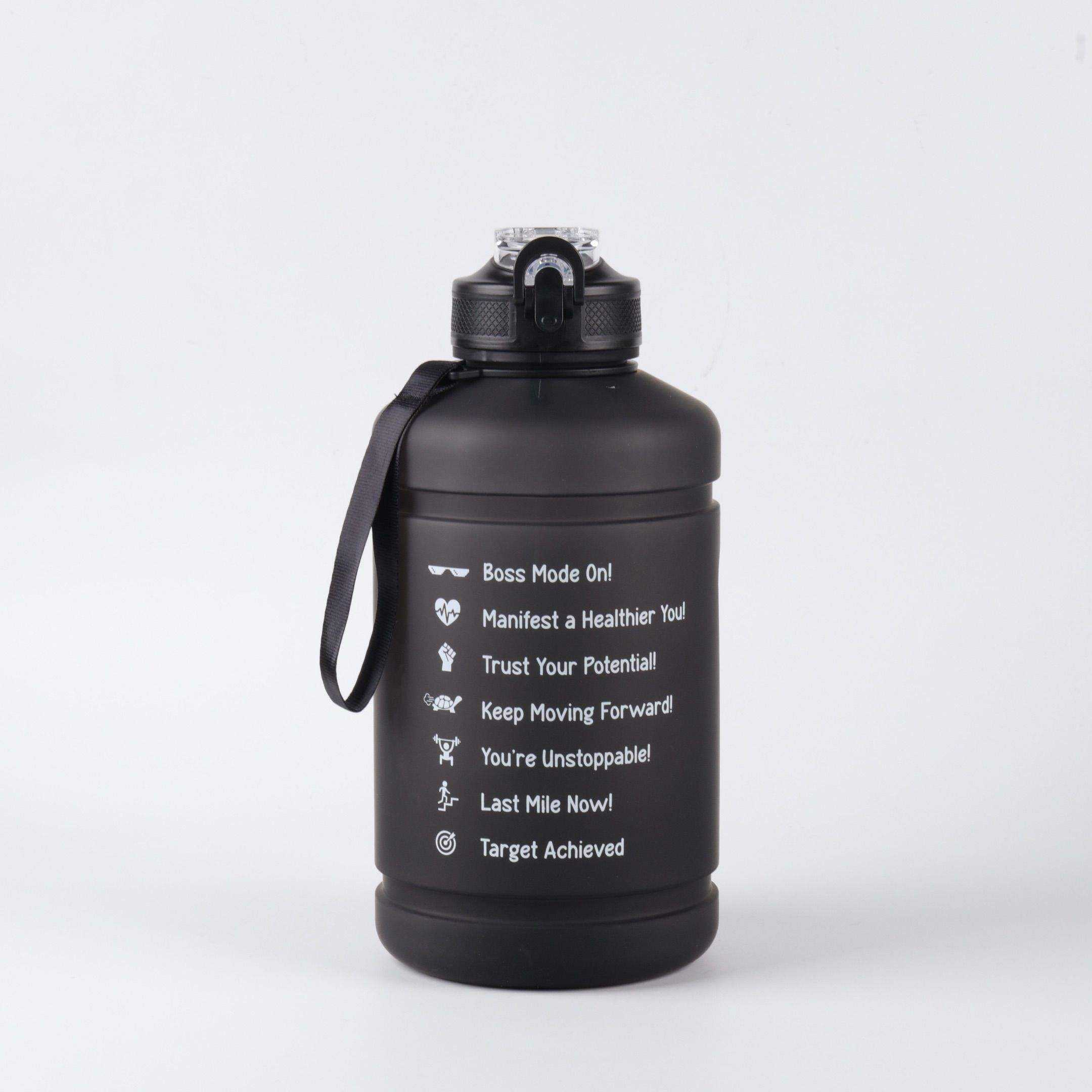 74oz Leak Proof Tritan Material BPA Free 2.2L Motivational Water Bottle with Straw & Big Handle