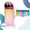 Custom Logo BPA Free 450ml Gym Water Bottles for Sports with Straw Kids Bottle Gradient Color BPA FREE