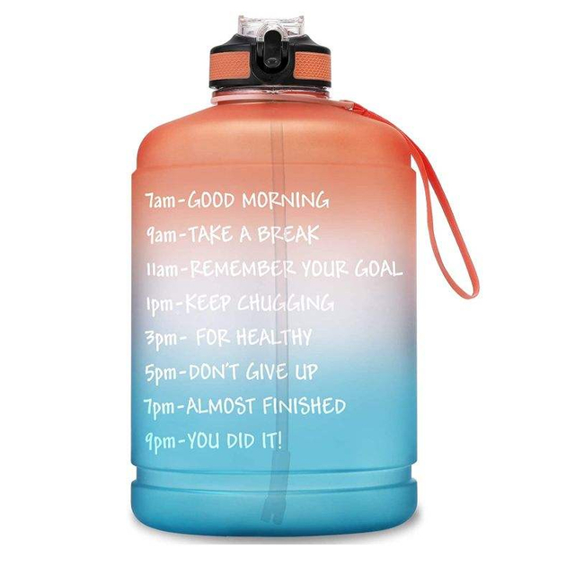 128oz Large Capacity Gallon Water Bottle Motivational with Straw & Big Handle