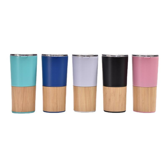 20oz Bamboo Stainless Steel 304 Vacuum Coffee Tumblers Custom Travel Mug Wholesale Bulk With Lid