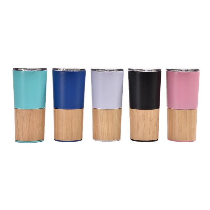 20oz Bamboo Stainless Steel 304 Vacuum Coffee Tumblers Custom Travel Mug Wholesale Bulk With Lid