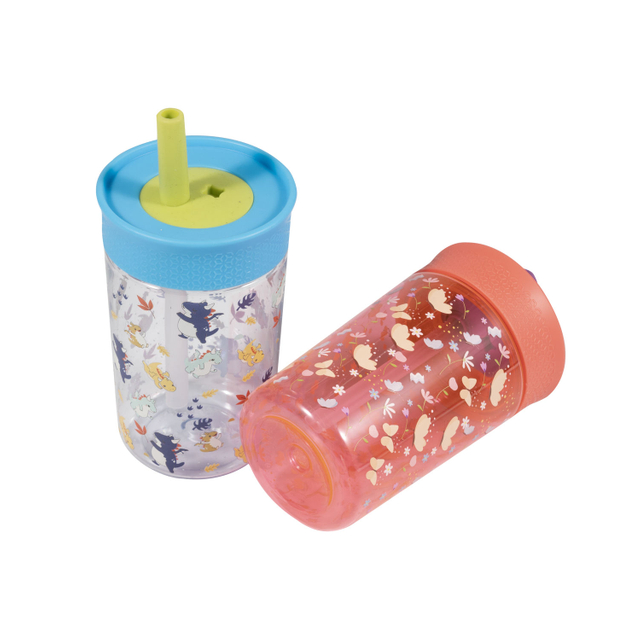450ml BPA-Free Plastic Material Kid Tumbler for School Customizable Factory Supply Plastic Tumbler with Straw