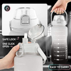 With Time Marker Straw Flip Top Divtop Handle Plastic Big Gym Sports 2200ml Jugs Motivational Half One 1 Gallon Water Bottle