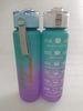 1L 34oz Gallon Colorful Frosted Plastic Sports Drink Water Bottle with Long Straw