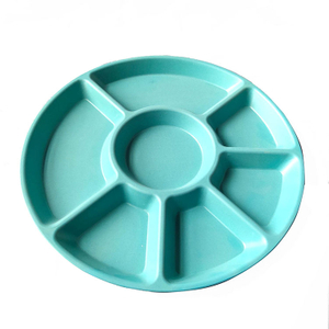 Wholesale Round Bamboo Fiber Platter Chip and Dip Plate Perfect for Snack