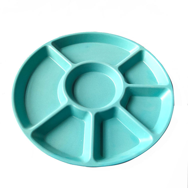 Wholesale Round Bamboo Fiber Platter Chip and Dip Plate Perfect for Snack