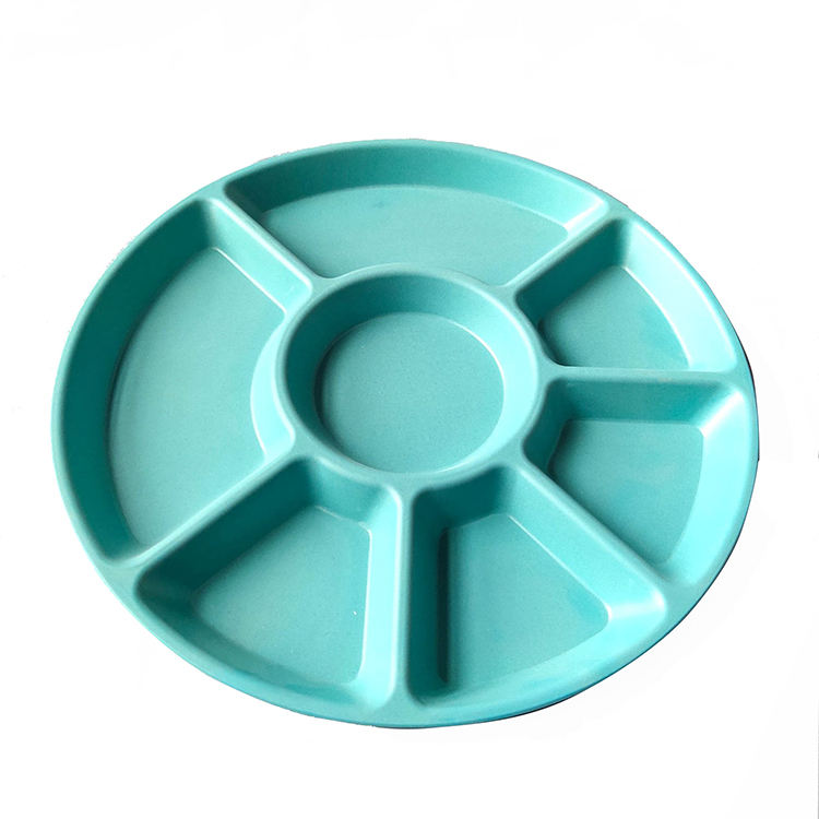 Wholesale Round Bamboo Fiber Platter Chip and Dip Plate Perfect for Snack
