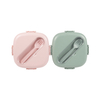 Large Capacity 650ml Square Bento Box RPET Material With Forked Spoon Lunch Box