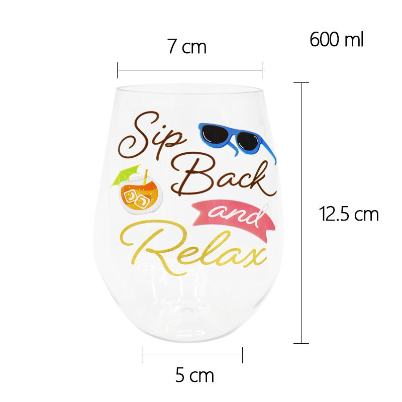Wholesale 600Ml Wide Mouth Cute Printed Travel Clear Plastic Coffee Drink Tumbler Mug Cup